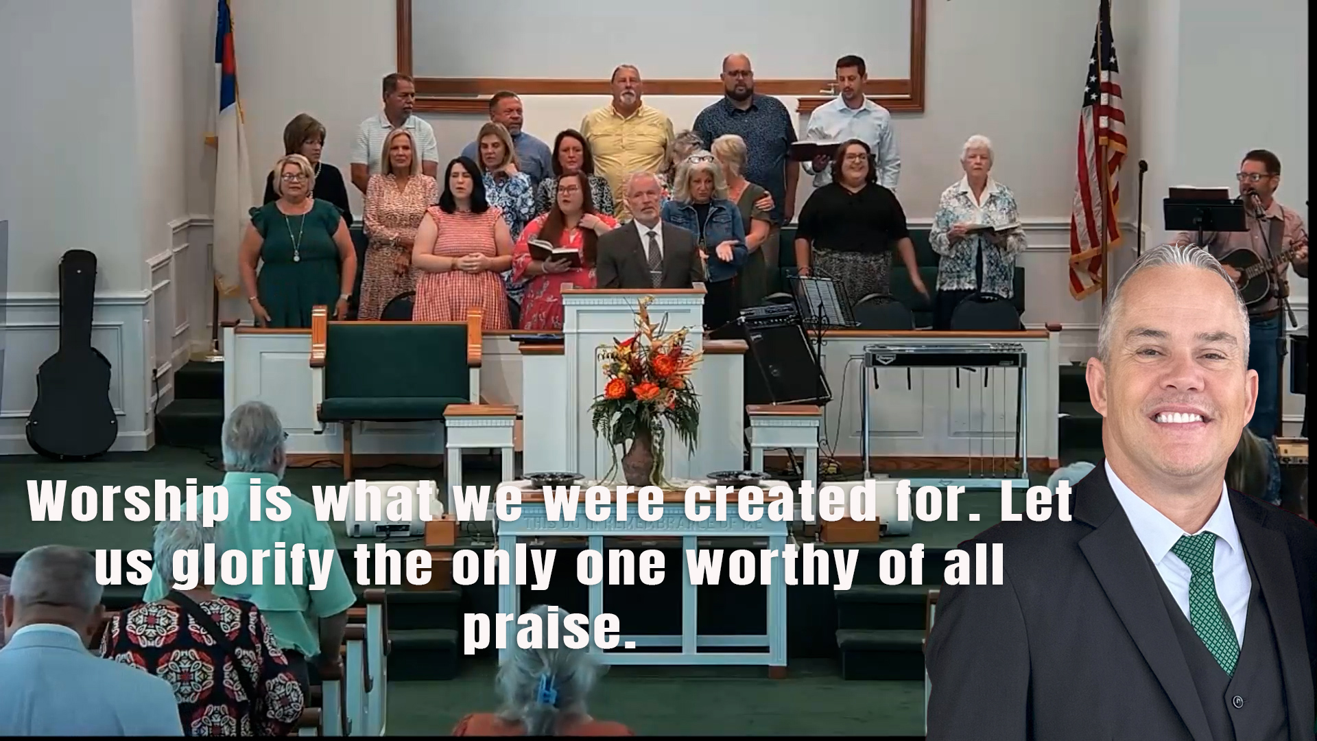 worship service at Evergreen Church
